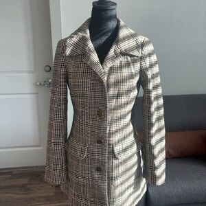 Banana Republic Plaid Blazer - Brown and Black